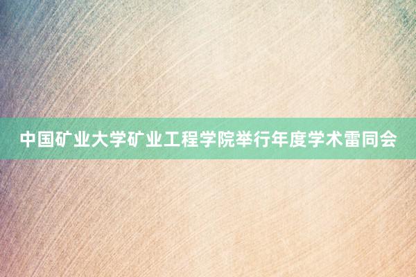 中国矿业大学矿业工程学院举行年度学术雷同会